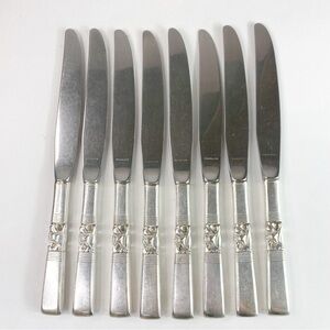 Vintage Oneida Community Morning Star 40’s Silverplate Flatware 8 Dinner Knives